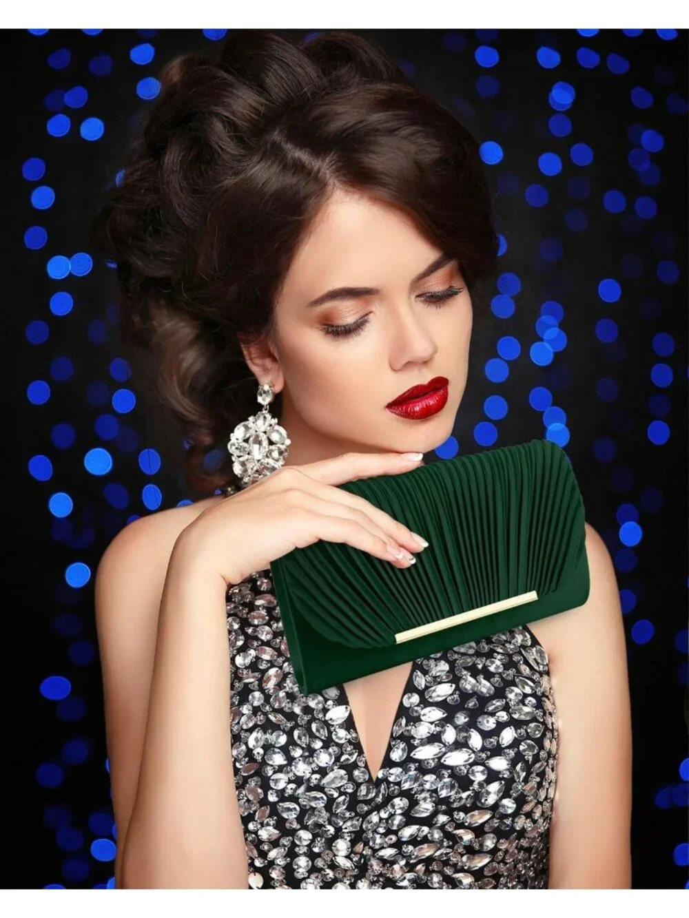 👜Women's Green Evening Handbags for Formal Wedding Party Prom Shoulder Bags